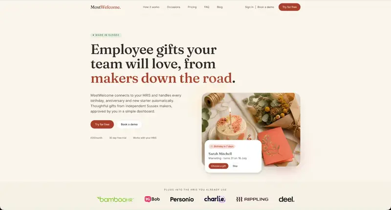 MostWelcome website homepage designed by CAPVANE